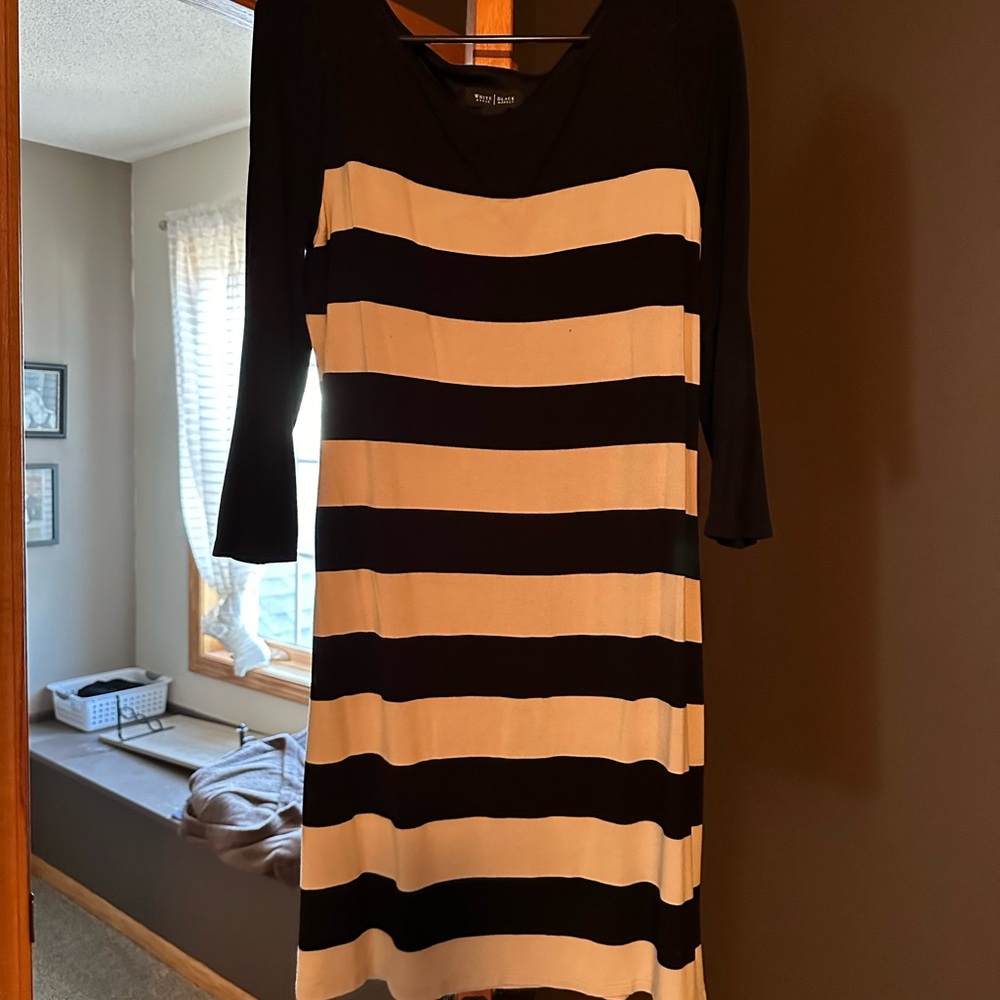 Black and cream striped dress or long top
